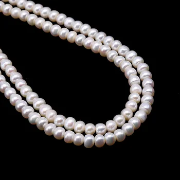JYX Naujas Elegantiškas Advanced Pearl choker 2 kryptys 6-7mm natūralių perlų karoliai 17 