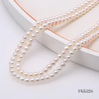JYX Naujas Elegantiškas Advanced Pearl choker 2 kryptys 6-7mm natūralių perlų karoliai 17 