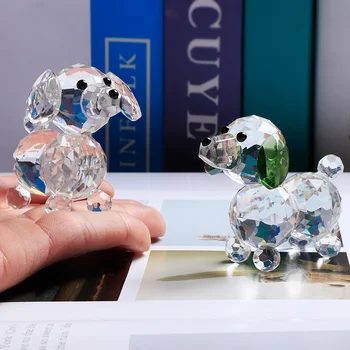 K9 Kristalų Puikus Šuo Statulėlės Rankų Darbo Miniatiūrinės Stiklo Gyvūnų Amatų Namų Dekoro Ornamentą Pakabukas Dovana Vaikams Žaislas