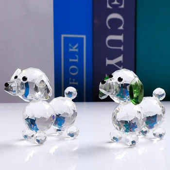 K9 Kristalų Puikus Šuo Statulėlės Rankų Darbo Miniatiūrinės Stiklo Gyvūnų Amatų Namų Dekoro Ornamentą Pakabukas Dovana Vaikams Žaislas