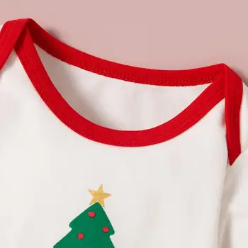 Kalėdų 3pcs Kūdikių Unisex Šalies Laišką, naujagimio Rinkinius Mados ilgomis Rankovėmis Romper Kūdikių Drabužių Komplektus