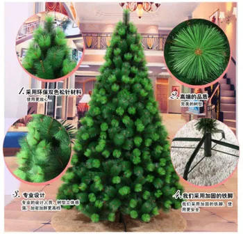 Kalėdų Eglutė Žalia PVC Lapų Pagrindu Papuošti Ornamentais 90 cm-300 cm Dirbtinis Užsakymą