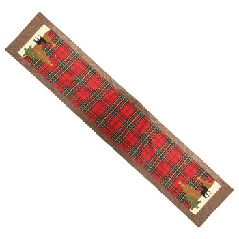 Kalėdų naujas languotas audinys vėliavos briedžių sodinukai lentelė kilimėlis 180cm lentelė kilimėlis apdailos kalėdų dekoracijas namų lentelė