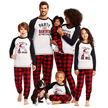 Kalėdų Šeimos Atitikimo Pižama Nustatyti Mielas Elnias Suaugusiųjų Šeimos Vaikas derinti Drabužius Kalėdos Šeimos Sleepwear Pj ' s Set Top+Kelnės