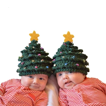 Kalėdų Šeimos Atitikimo Skrybėlės Suaugusiems Vaikams Vilnos Žiemos Skrybėlę Kalėdų Eglutė Žvaigždžių Bžūp Vyrai Moterys Nėrimo Vertus, Kablys Fotografijos Rekvizitai