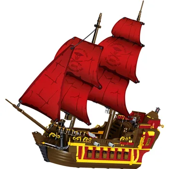 Karalystė Temestuous Bangos Piratų Laivas 3D Modelio Blokai Enternal Diamond Plytų Vaikas Žaislas QL1803 QL1801 QL1802 QL1804 24904