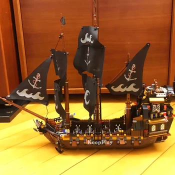 Karalystė Temestuous Bangos Piratų Laivas 3D Modelio Blokai Enternal Diamond Plytų Vaikas Žaislas QL1803 QL1801 QL1802 QL1804