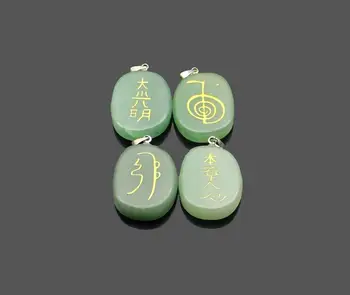 Karšto pardavimo drožyba natūrali žalioji Dongling Amuletas Pakabukas gydymo meistras prop simbolis chakra keturių elementų energijos akmens karoliai