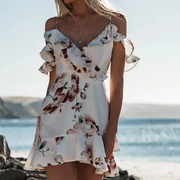 Karšto Pardavimo Mados Ponios Sexy Sundress Moterų Atsitiktinis Vasaros Šalis Vakare Beach Trumpas Domino Pynimas Suknelė