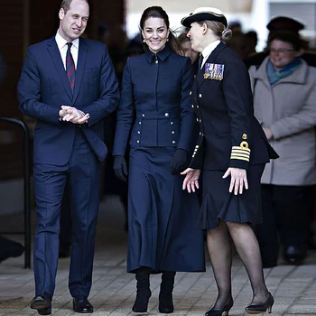 Kate Middleton kilimo ir tūpimo Tako Rudenį Nauji Aukštos Kokybės ilgomis Rankovėmis Striukė Viršūnes Elegantiškas Plonas Pusė Sijonas Derliaus Atsitiktinis Šalies Moterų Rinkiniai