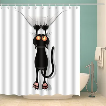 Katė spausdinimo dušo užuolaidos vandeniui lašas laivybos tiger extra long dušo užuolaidos vonios vonios kambarys
