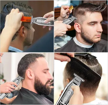 Kemei Profesionalių Elektrinių Plaukų Kirpimo Žirklės vyrų LCD Ekranas plaukų pjovimo staklės clipper skustuvas plaukams kirpti razor 5