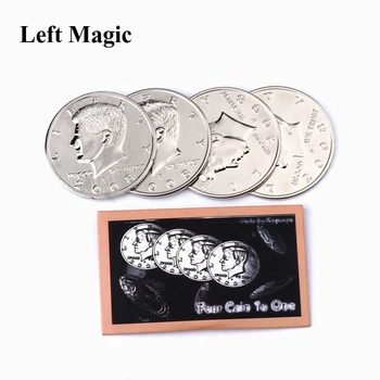 Keturios Monetos Vienas Didelis Pusė (Doleris Skersmuo 5.6 Cm) Magija Gudrybės 1 Monetų+3 Korpuso Pusė Dolerio Išsiplėtė Shell Dolerių Moneta Magija