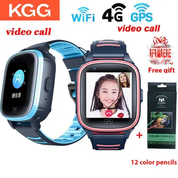 KGG 4G Vaikai Smart stebi vaizdo skambučių Vaikų WIFI Fitneso Apyrankė laikrodis Su GPS Prijungtas Vandeniui Kūdikių Mobiliojo Smartwatch