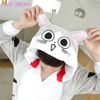 Kigurumi Chi katė onesies Pižama gyvūnų kostiumas Pižamos Unisex Animacinį personažą pijama virtuvės katė onesies pižama