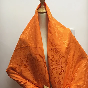 Kinijos stiliaus žakardo audinio orange gryno šilko audinio plotis 108cm 20momme,SFF108