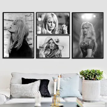 Kino Žvaigždė Plakatai ir Spausdina Brigitte Bardot Pav Seksuali Moteris Nuotrauką Juoda ir Balta Paveikslų Kambarį Frameless