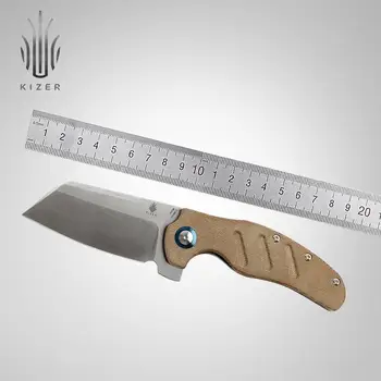 Kizer sulankstomas peilis V5488C4 C01C(XL) 9.3 colių didelis peilis su micarta rankena, lauko kempingas