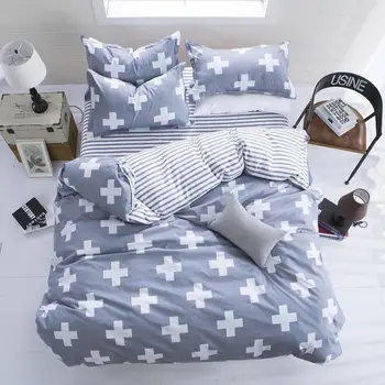 Klasikinis patalynės komplektas 4 dydis pilka mėlyna gėlių lovos užvalkalai 4pcs/set antklode padengti nustatyti Sielovados paklode AB pusėje antklode padengti 2018 lova