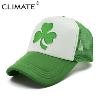 KLIMATO Shamrocks Trucker Bžūp St. Patrick ' s Day Žalia Kepurė Hat Airija Airijos Pasisekė Shamrocks Bžūp St. Patrick Akių Bžūp Skrybėlė Airijos