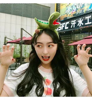Korėjos plaukų aksesuarai Krokodilas Animacinių filmų Galvos juosta Plaukų juostų mergina, Mielas, Juokingas Skalbimo staigius Pliušinis Galvos juosta largr tiara