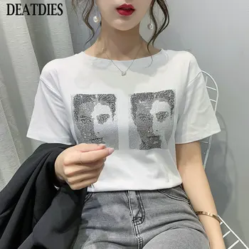 Korėjos Stilius Derliaus Harajuku Atsitiktinis Marškinėliai Moterims Topai Marškinėlius Moterims Drabužių Vasaros Trumpomis Rankovėmis Moteriški Drabužiai Camiseta Mujer