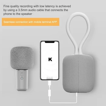 KTV Nešiojamą Mikrofonas, Wireless Portable Bluetooth Speaker Namuose Karaoke Skiltyje Grotuvas, žemų dažnių garsiakalbis Boombox Garso Muzikos Centras iK8