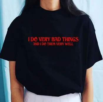 Kuakuayu HJN aš Labai Blogų Dalykų, Ir aš Juos Labai Gerai Unisex Juokinga Citatos T-Shirt Tumblr Mados Hipsters Sassy Atspausdinta Tee