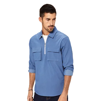KUEGOU Rudenį Medvilnės ruožas Marškinėliai ilgomis Rankovėmis vyrams laisvalaikio Streetwear Pavasario vyriški Marškinėliai mados blue PLUS size viršuje BC-20507