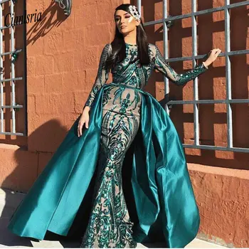 Kuklus Arabų Musulmonų Blizgučiais Ilgomis Rankovėmis Vakarinę Suknelę 2020 Nuimamas Traukinio Maroko Kaftan Dubajus Oficialią Vakaro Suknelės, Šaliai 38135
