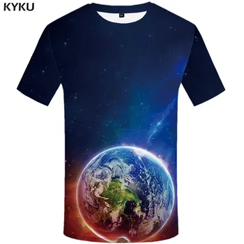 KYKU Galaxy marškinėliai Vyrams Abstrakčiai Anime Drabužius Psichodelinio Marškinėlius Spausdinti Spalvinga marškinėliai 3d Hip-Hop Shirt Spausdinti Vyrų Drabužiai.