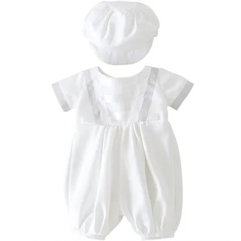Kūdikis, berniukas, drabužių balta Dryžuotas krikšto kūdikis rinkinys su bžūp mygtuką naujagimis pirmą Komplektus Nustatyti berniukas gimtadienio drabužius, 3-24M