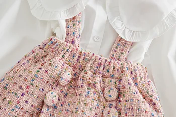 Kūdikių Mergaitės, Mezgimo, Drabužių Rinkiniai 2020 M. Pavasarį Vaikų Mergaičių 2Pieces Komplektus Marškinėlius +Suknelė Vaikų Tracksuit roupa infantil