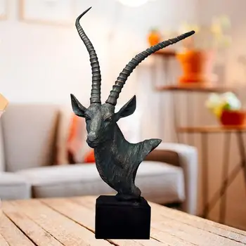 Kūrybinio Derliaus Antelop Galvos Modelio Dervos Darbalaukio Vitrina Ekranas Ornamentu Amatų Namų Biuro Apdailos