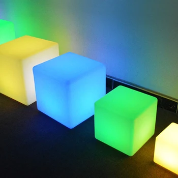 Kūrybos Aikštėje LED Nakties Šviesos Nuotolinio LED Spalvinga Keičiasi Nuotaika Kubeliai Nakties Žibintas Įkraunamas Švyti Šviesos Namų Dekoro Žibintai #