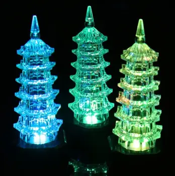Kūrybos Dovana Septynių Spalvoto Akrilo Pagoda Naktį Žibintai LED Šviesos skleidimo Pagoda Žibintai