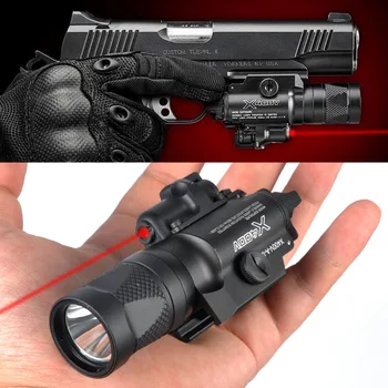 LAMBUL X400V infraraudonųjų SPINDULIŲ Naktinio Matymo Ginklas Šviesos Combo Lazeriu Taktinis Pistoletas LED Raudonos spalvos Lazerio Žibintuvėlis Itin Didelės Išėjimo galios Ginklų