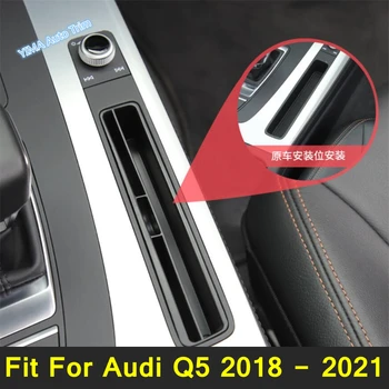 Lapetus Auto Optikos Centrinio Valdymo Saugojimas Banko Kortelės Dangčio Apdaila Juodos Spalvos Audi Q5 2018 - 2021 Plastiko Vidaus Remonto Rinkinys