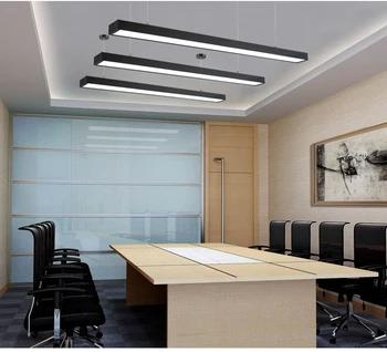 LED biuro liustra šiuolaikinės paprastas biuro ilgai juostos aliuminio lempos kabo linija lempos komercinės inžinerijos šviestuvo led lempos