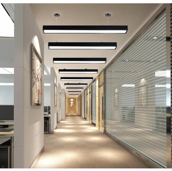 LED biuro liustra šiuolaikinės paprastas biuro ilgai juostos aliuminio lempos kabo linija lempos komercinės inžinerijos šviestuvo led lempos