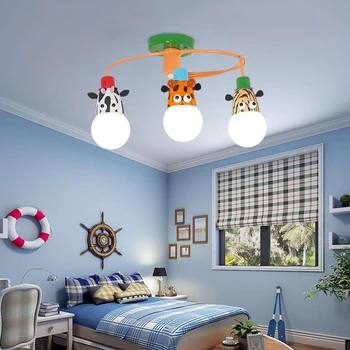 LED cartoon vaikų kambario lempa, miegamojo lubų lempa, berniukas, mergaitė, princesės šiuolaikinės paprasta gyvūnų kūrybos lempos