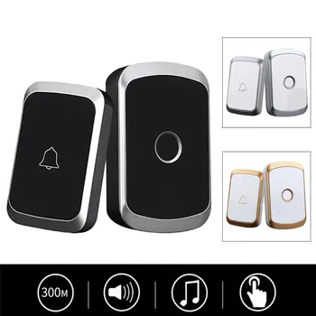 LED Durų Bell Belaidį durų skambutį Baterija 36 Melodija Dainos 1 Nuotolinio Valdymo pultas 1 Belaidžio Namų Saugumo Smart Skambučius