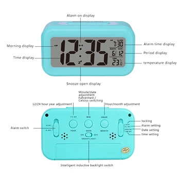 LED Elektroninis Apšvietimas Stalo Laikrodžiai Virtuvės Darbastalio laikrodis Laikrodis Apšvietimas Atidėti Išjungti Kalendoriaus Miegamasis Darbalaukio Skaitmeninio Signalo