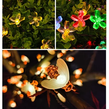 LED Gėlių Fairy Žibintai 5M-7M 12M vidaus LED String Žibintai, Saulės Sodas Šalis Miegamasis kalėdų dekoracijas namų Vandeniui