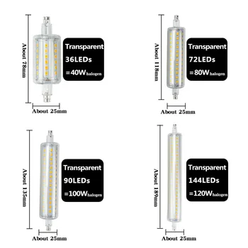 Led Lemputė R7S J78 J118 Kukurūzų Lempos šviesos srautą galima reguliuoti 78mm 118mm 135mm 189mm Pakeisti Halogeninės 25W 150W 500W Prožektorius Prožektorius AC220V 110V