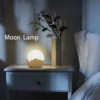 LED Nakties Šviesa su Judesio davikliu Jutiklinį Jungiklį LED Mėnulio Lempa, Vaikų, Kūdikių Lovos, Miegamojo Lempa USB Pritemdomi Naktį Lempa