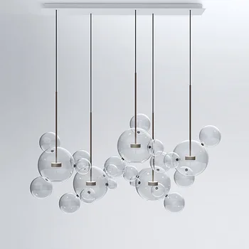 LED Postmodernaus Geležies Stiklo Burbulai, Auksiniai Liustra Apšvietimo.Šviestuvo LED Lempos.LED Šviesos Valgomasis Kambarys Fojė