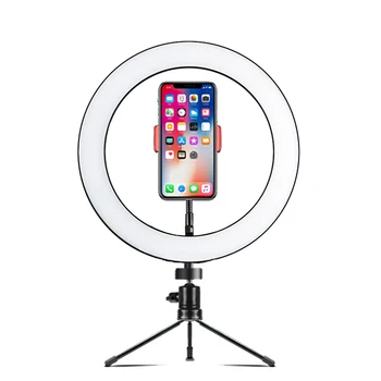 LED Selfie Žiedas Šviesos 26cm/16cm Kamera, Foto Studija Šviesos Pritemdomi Fotografijos Užpildyti Lempa Live Video Su Trikoju Telefono Turėtojas