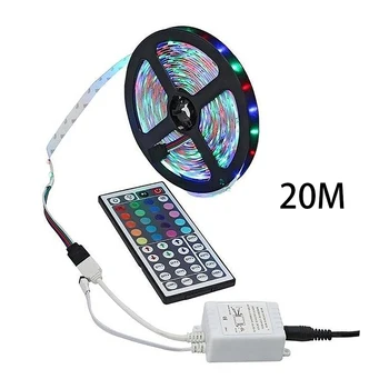 LED Šviesos Juostelės RGB 3528 SMD Lanksti Juostelė fita led šviesos juostelės RGB 5M 10M, 15M Diodų Juosta +Nuotolinio Valdymo pultas