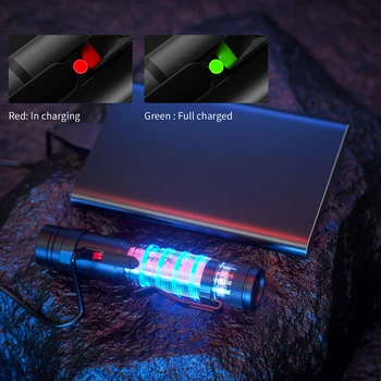 LED Žibintuvėlis USB Įkrovimo Mini Šviesos 1500 Liumenų Super Ryškus Žibintuvėlis su Atminties IPX6 Vandeniui Žibintuvėlis PEETPEN L21